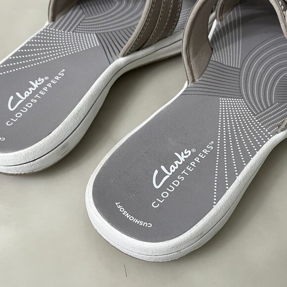 Clarks Women's Breeze Piper Cloudsteppers Slide Sandal Size 7 Light Taupe - Picture 7 of 7